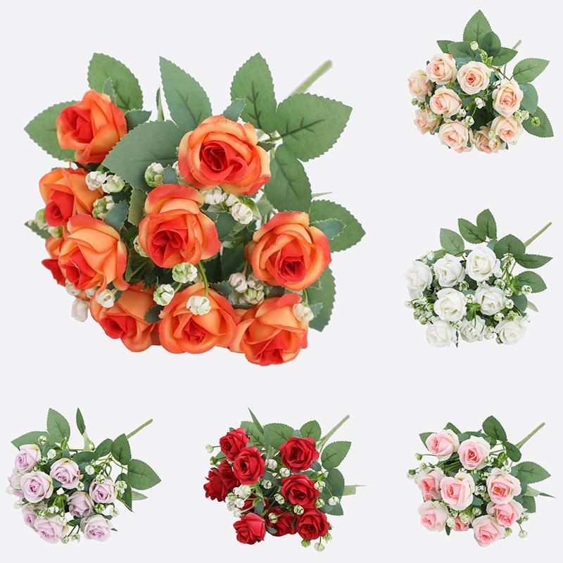 Simulation Roses Artificial Flowers Bouquet Wedding Party Home Decorations Photography Props