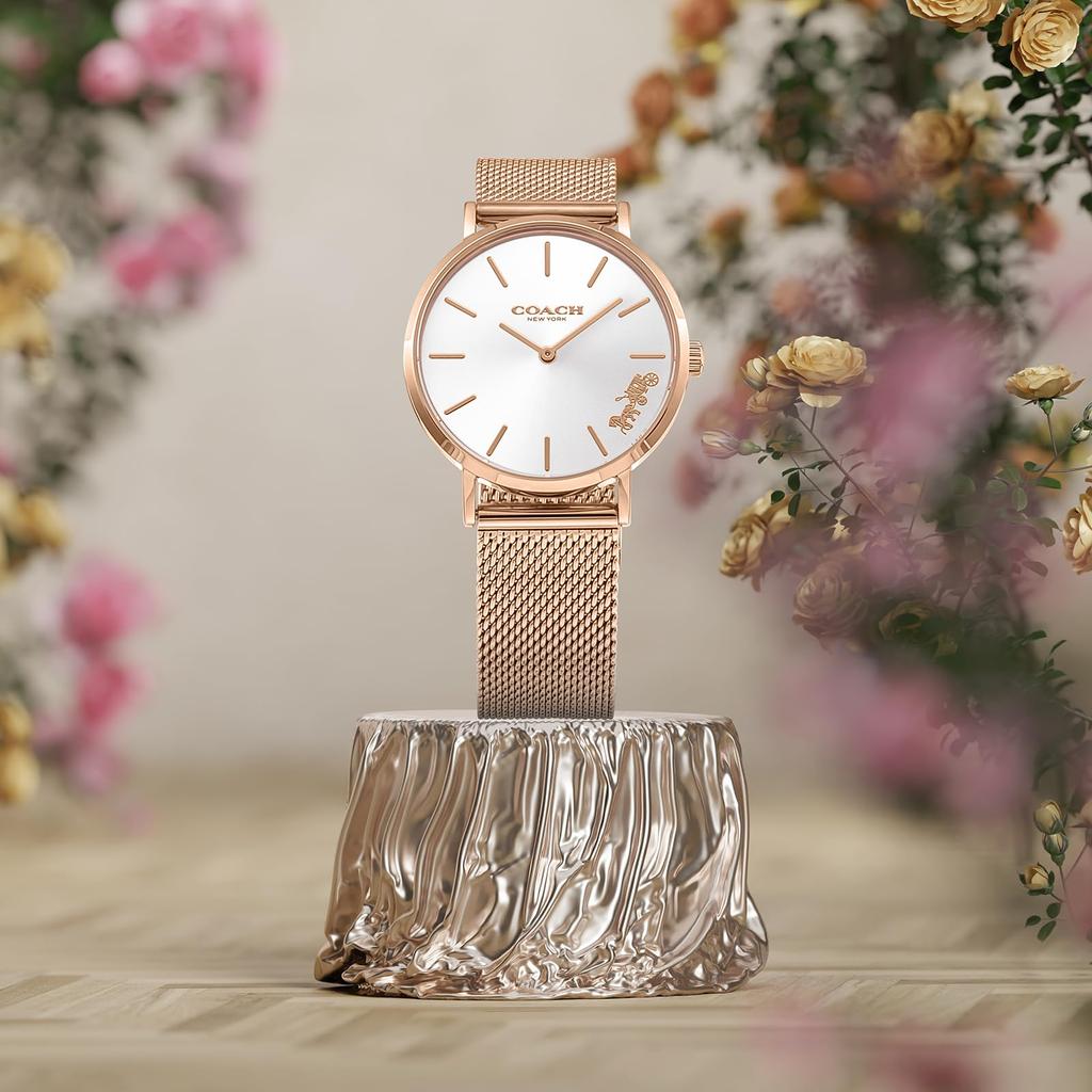 PERRY White Dial Stainless Steel Quartz 32MM Watch 14503425 Rose Gold [Coach] Women's [Item]