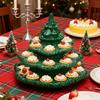 Deviled Egg Christmas Tree Decorative Deviled Egg Platter Green Resin Xmas Tree Shape Reusable Holiday Egg Holder for Deviled Eggs Festive Centerpiece