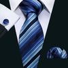 2021 Men Ties 10 Styles Silk Necktie Hanky Cufflinks Plaid Striped Ties Set for Business Wedding
