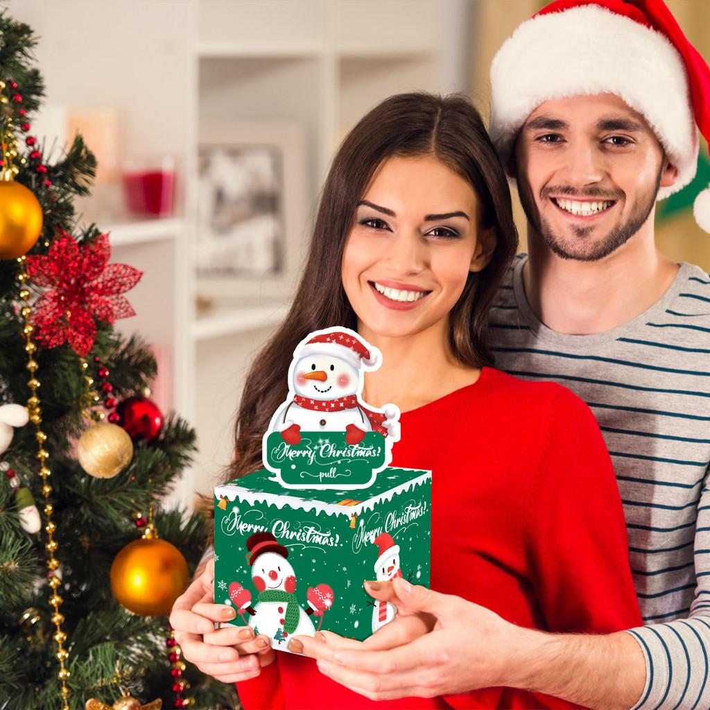 Christmas Snowman Decor Gift Money Box With Paper Material For Holiday Party Atmosphere