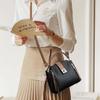 Luxury Splicing Handbag For Women PU Leather Bucket Shuolder Bag Fashion Handle Bag Brand Shopping Mommy Crossbody Bag
