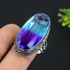 Bi-Color Tourmaline Gemstone 925 Sterling Silver Gift Jewelry Ring Size 9.5