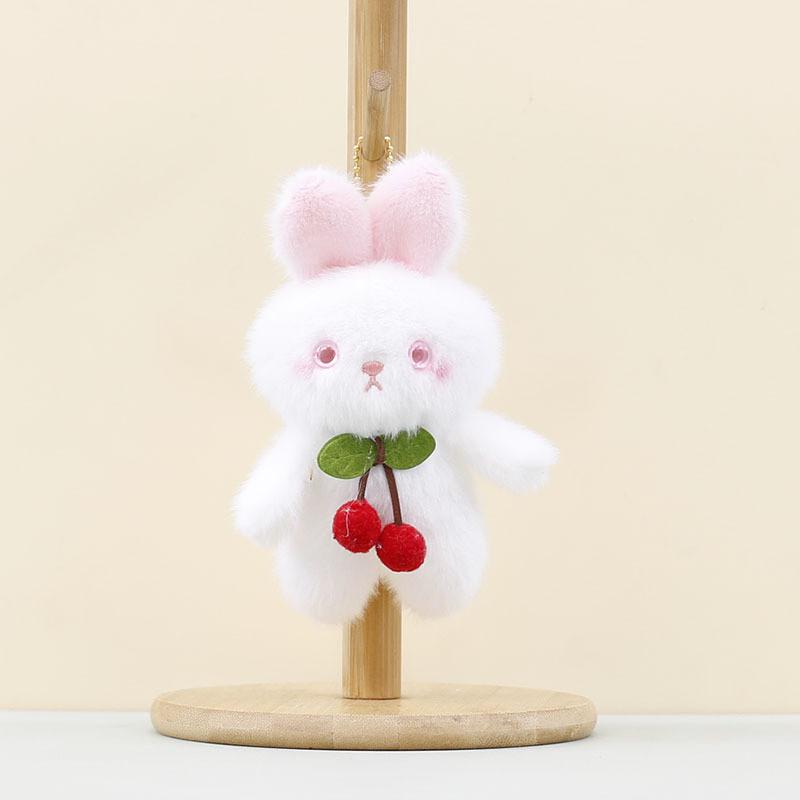 Cherry Plush Rabbit Toy Pp Cotton Stuffed Animal Keychain For Kids Gift