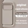 Чехол из жидкого силикона для iPhone 17 16 15 14 13 Pro Max Air Cases для iPhone17 Pro Max Оригинальный Официальный стиль Защитная крышка