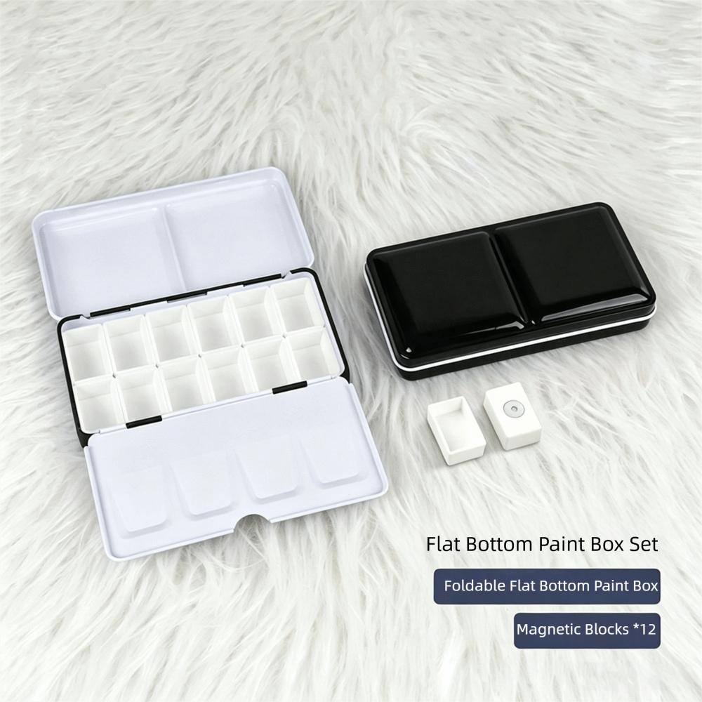 Metal Construction Watercolor Paint Box Small Size Folding Paint Box  For Gouache Painting
