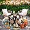 Cute Boston Terrier pattern round rug,Carpet Rug for Living Room Bedroom  Playroom ,Non-slip Floor Mat,Holiday Gifts and Birthday Gifts.