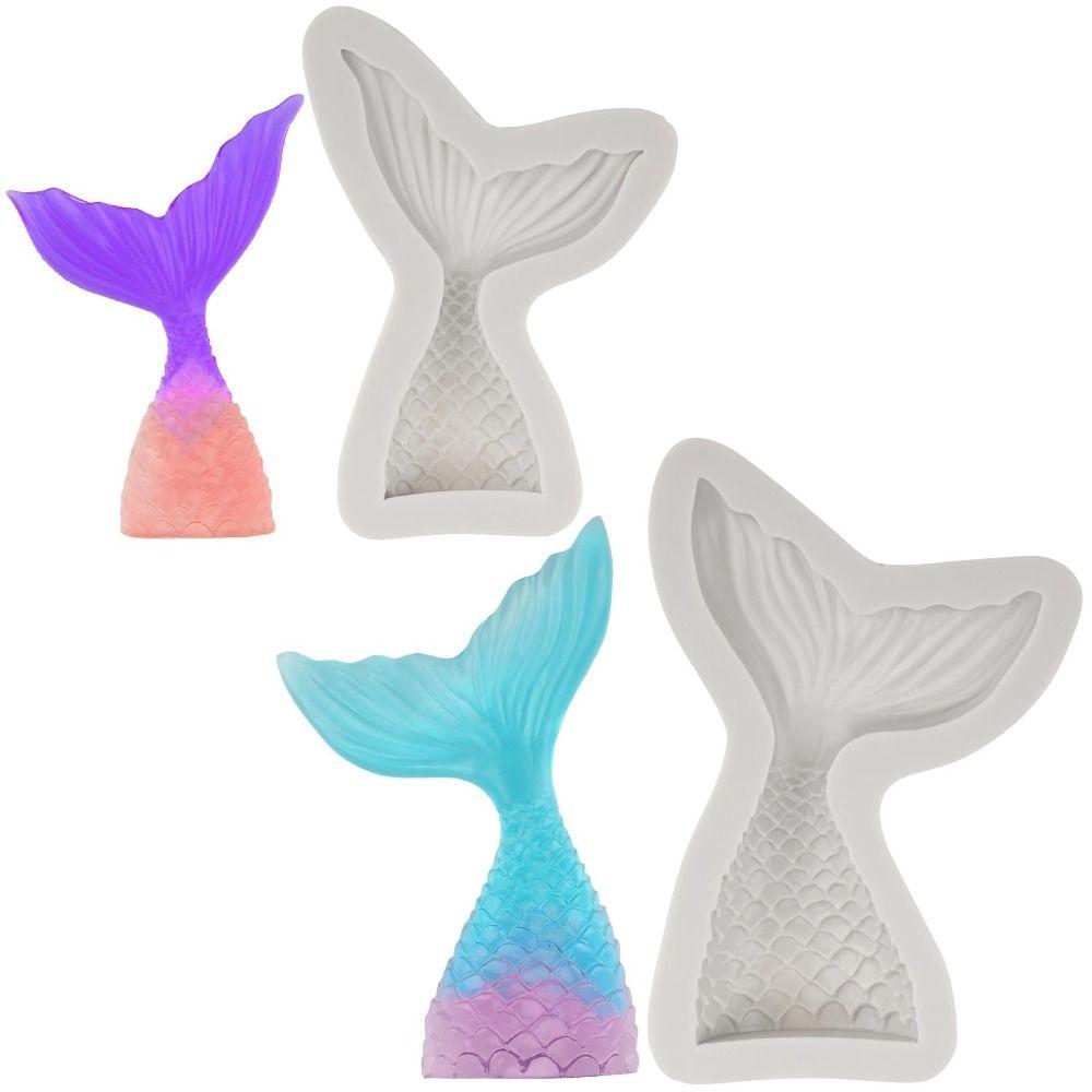 2PCS Easy Cleaning Mermaid Tail Mold Nonstick Marine Cake Decorating Mold Edging Fondant Decoration