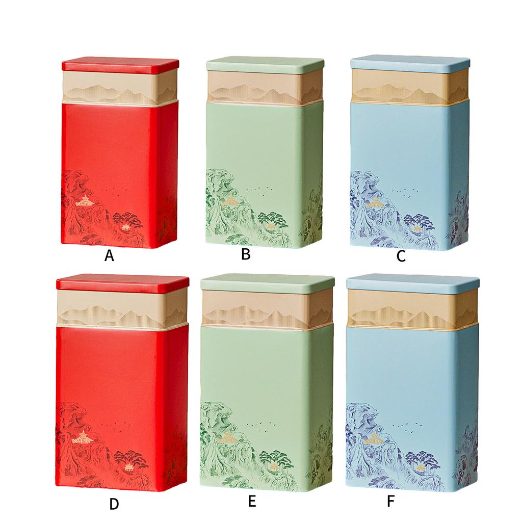 Compact Tea Container Portable Tinplate Tea Storage Box Tea Canister Tea Storage Jar Perfect for Home or Office Use