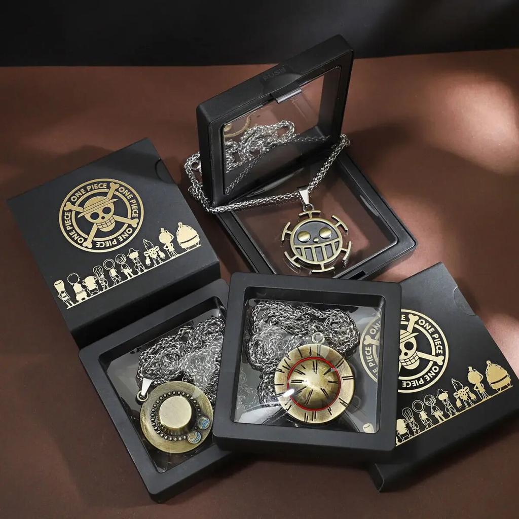 Anime One Piece Luffy Necklace Men and Women Straw Hat Ace Around Metal Pendant Luo Logo Sweater Chain Birthday Gift