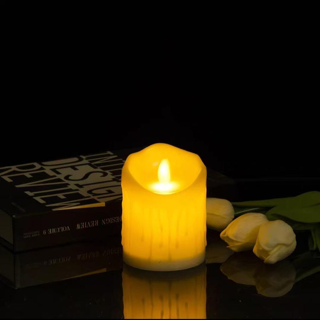 Светодиодный светильник-свеча с качающимся лицом и волнообразным ртом для свадьбы, дня рождения, Рождества, концертов