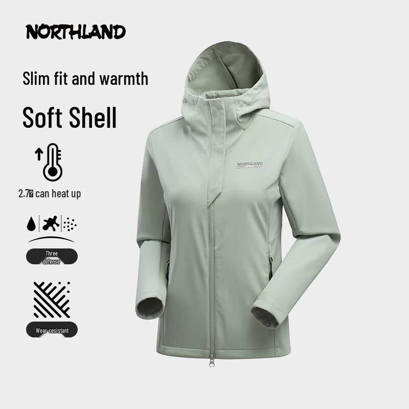 NORTHLAND Women's Fleece-Lined Softshell Hooded Hiking Jacket NXJFH2472E