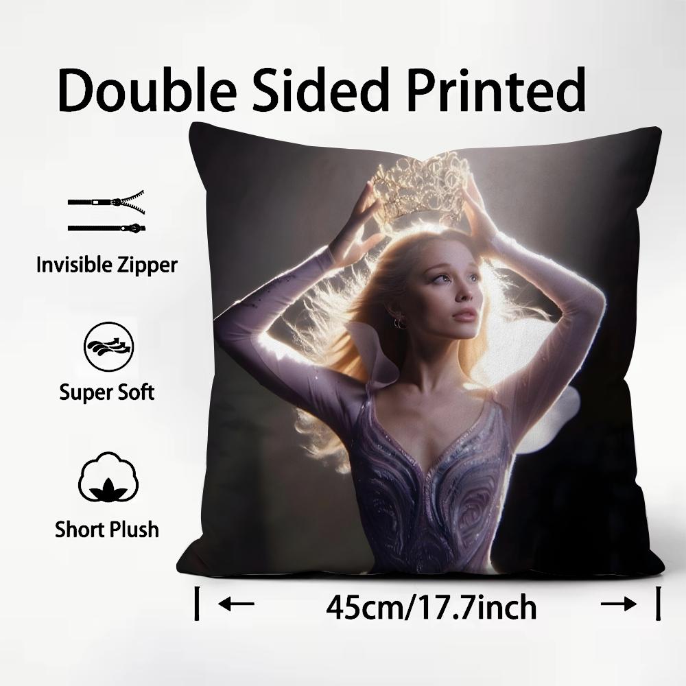AAriana GrandeE Singer Cushion Cover Plush Fabric Soft DoubleSided Printed Sofa Warm Winter Home Child Gift Pillow Case