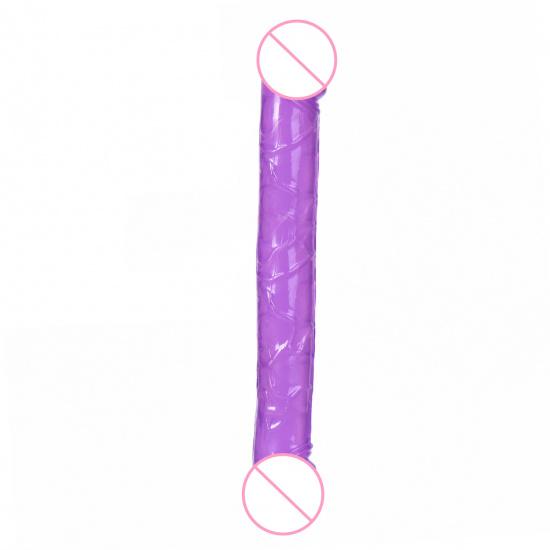 Double Head Dildo Simulation Men's Tonglala Lengthened Transparent Dildo Color Masturbation Device Stick Adult Supplies