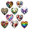 Love Heart Sun Catcher, окрашенный акриловый оконный подвесной орнамент, в форме сердца, для балкона, крыльца, двора