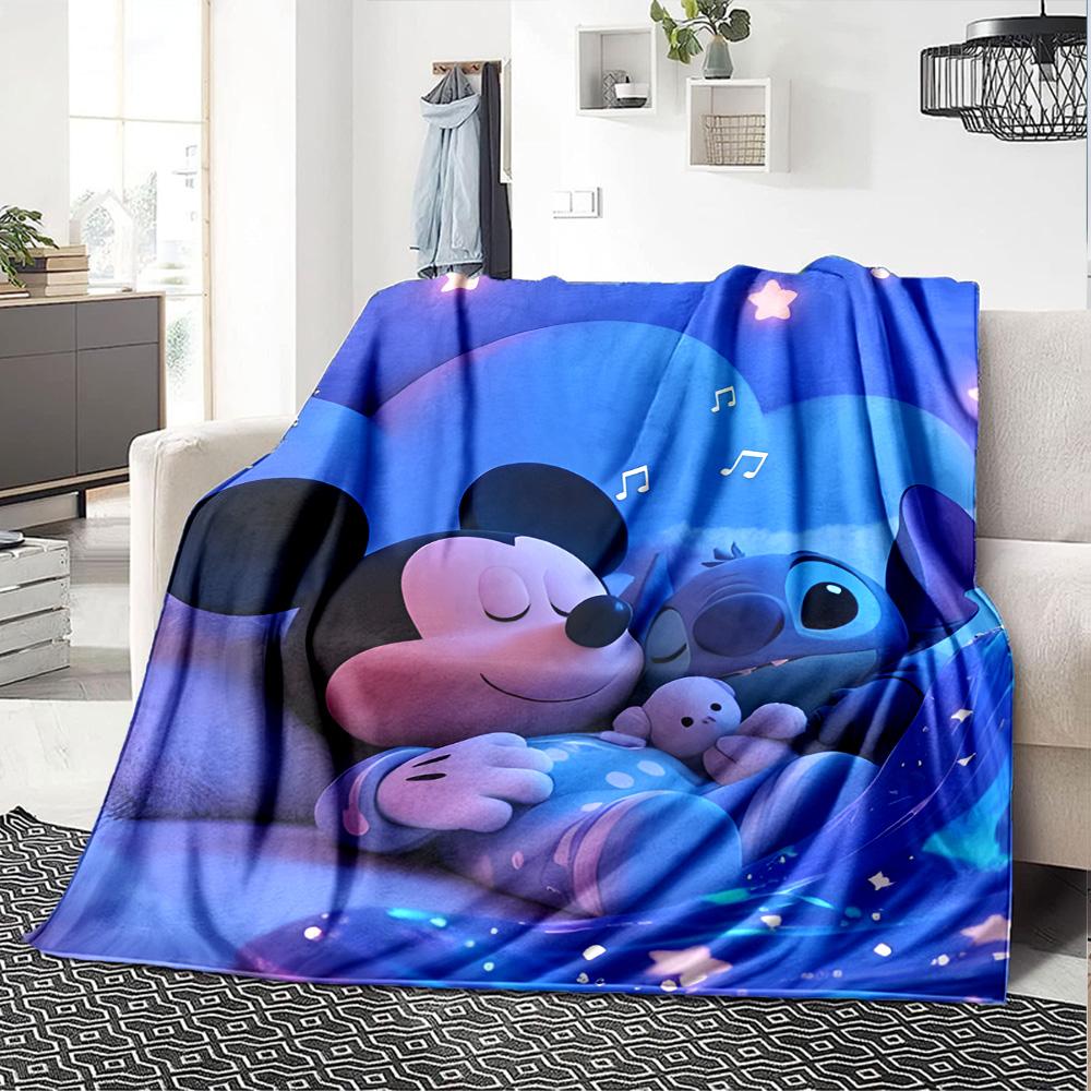 1pc S-Stitch12 Blanket, Gift, for Men and Women, Soft Blanket, Good for Sofa Bed Couch Travel, Lightweight Flannel Blanket