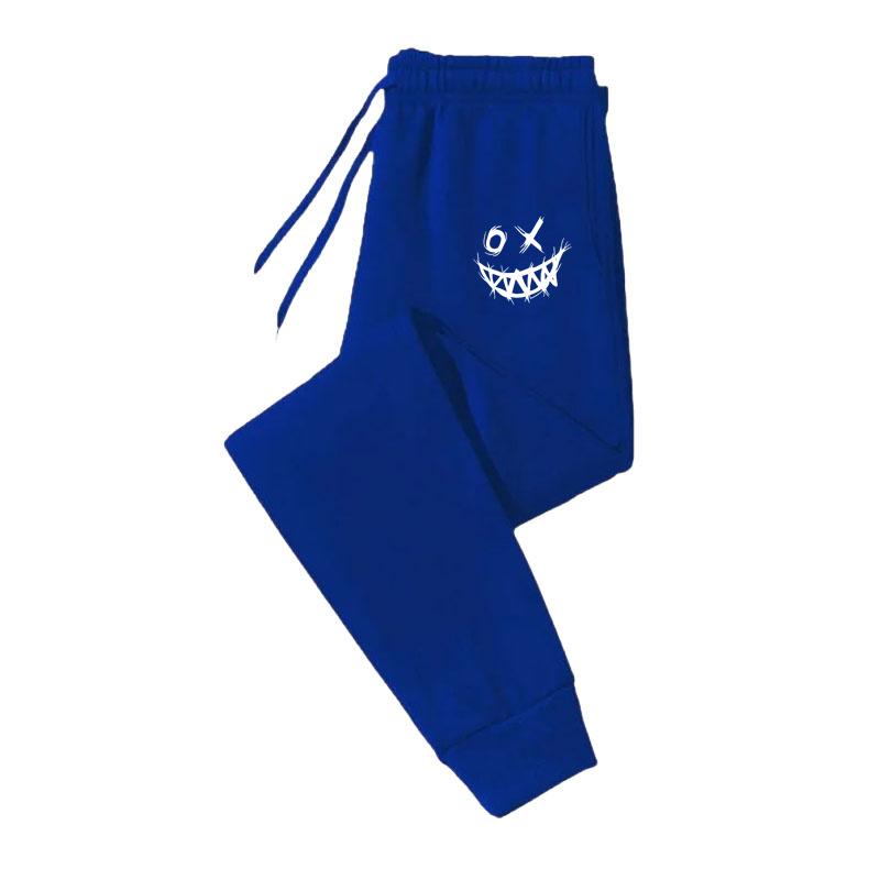 Осенне-зимние мужские спортивные штаны с принтом Monster Smile, на шнуровке, мужские повседневные брюки для повседневной носки с брюками для бега S-3XL