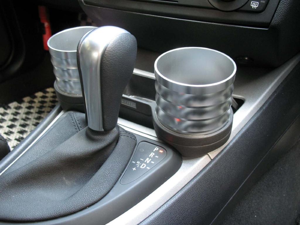 ALCABO Drink & Pocket Holder, Black with Ring Cup (AL-074BS) for BMW 1 Series (E87) Right-Hand Drive