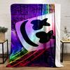 DJ Helmet Design with Neon Colors Theme - Flannel blanket for bedroom, living room, sofa, and nap.