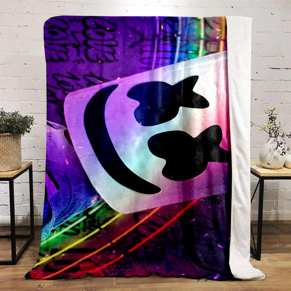 DJ Helmet Design with Neon Colors Theme - Flannel blanket for bedroom, living room, sofa, and nap.