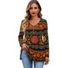 Women's Fashion Casual Long Sleeve Solid Color Shirt Women's V-Neck Tops