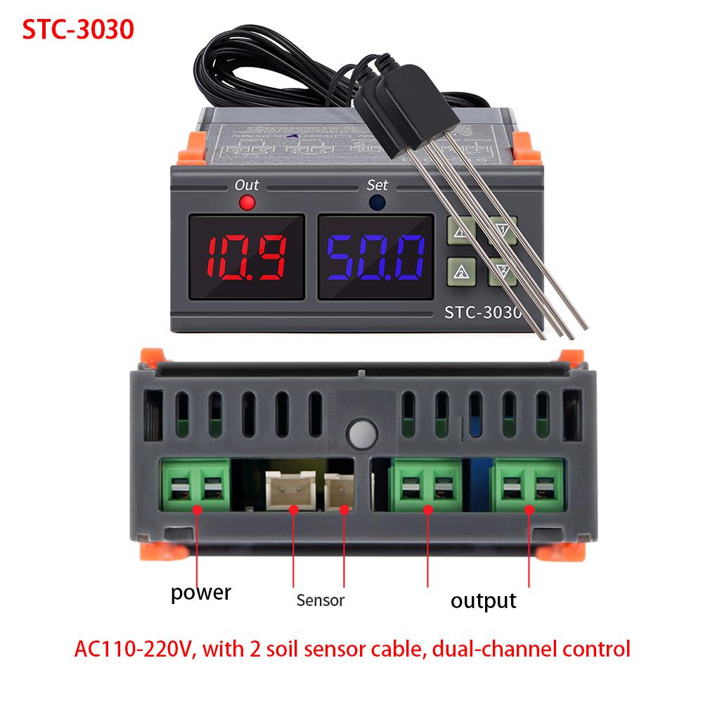 AC110V-220V Digital Soil Humidity Controller Soil Moisture Meter Hygrometer Garden Plants Humidity Thermoregulator STC-3030