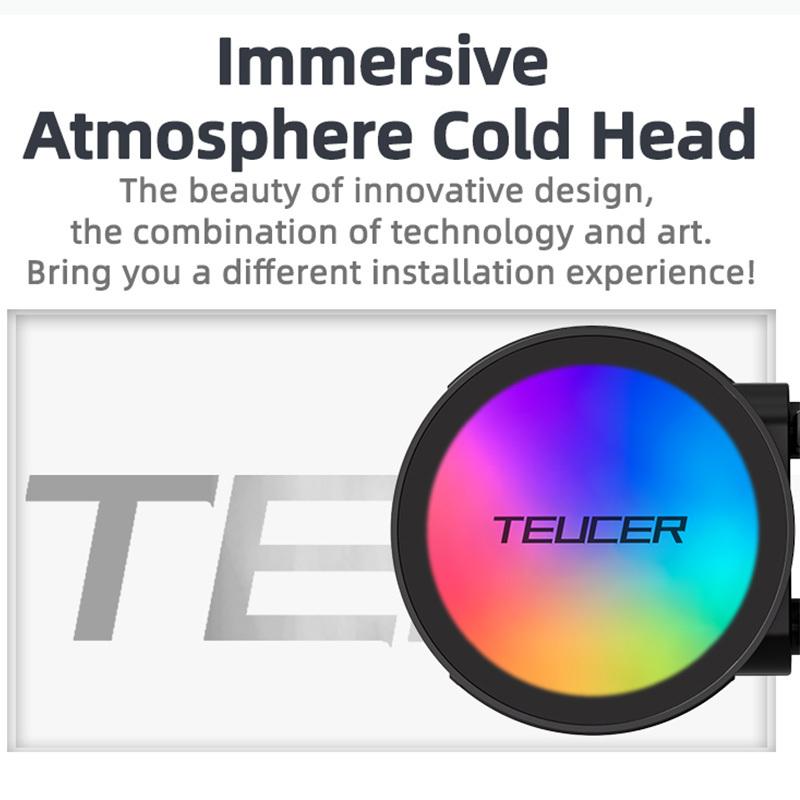 TEUCER AF-120 Water Cooler 12cm RGB Fan Processor Heatsink 120mm PC Water Cooling Radiator For intel 2011/1700/155X AMD AM4 AM5