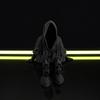 yangyizhi 3D Printed Mysterious Black Robe Figurine, Articulated Sitting Statue with Movable Legs, Gothic Desktop Ornament for E-sports Gaming Decor