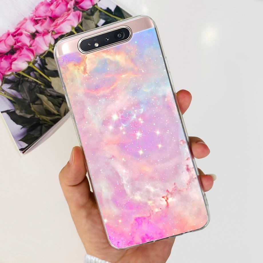 Прозрачный Мягкий ТПУ Чехол для Телефона Для Samsung Galaxy A80 Samsung A90 Чехлы Женский Модный Девичий Рисунок Funda Бампер GalaxyA80