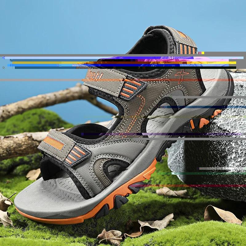 Fashion Summer Outdoor Men's Sandals Non-slip Men's Casual Sneakers Comfortable Beach Sandals Plus Size Men's Breathable Wading Sandals