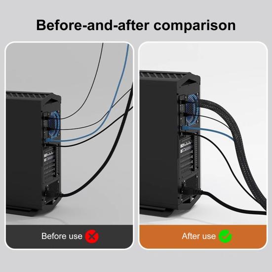 Yousheng 2M плетеный кабельный рукав расширяемый телевизионный компьютерный кабель питания управление самообматывающийся разделенный проводной жгут трубка защитная обертка шнура