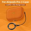 For Airpods Pro 3 Case Soft TPU Leather-Like Design Protective Cover with Lanyard and Cleaner Kit For Apple Latest Airpods Pro 3