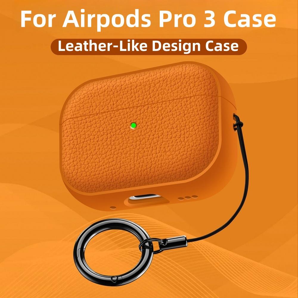 Для Airpods Pro 3 Чехол Мягкий ТПУ Кожаный Дизайн Защитный Чехол со Шнурком и Набором для Чистки Для Apple Последние Airpods Pro 3