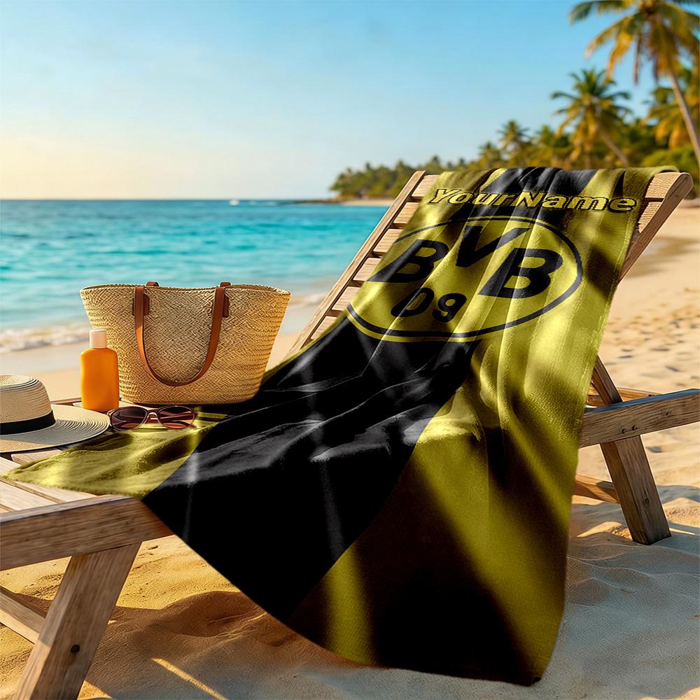 Borussia Dortmund Customizable Name Beach Towel Super Soft & Absorbent