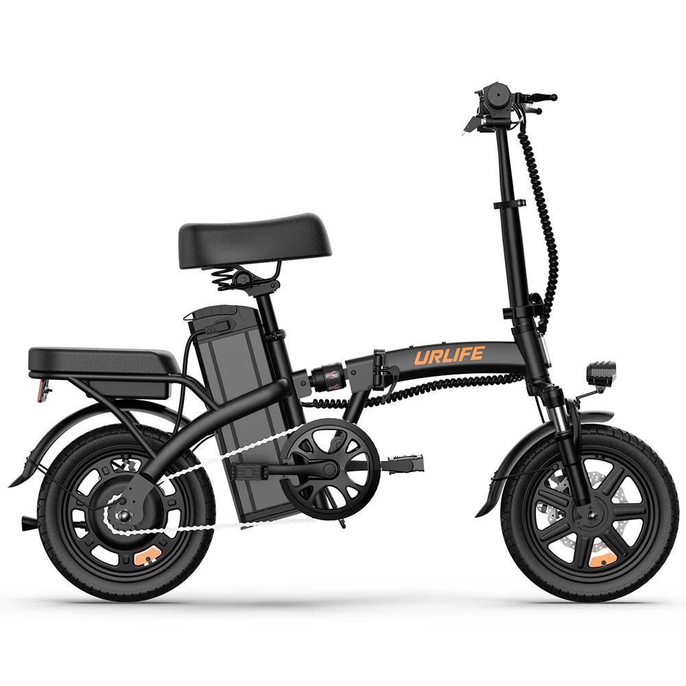 Складной электрический велосипед Urlife F1L, мотор 250 Вт, колеса 14 дюймов, городской электровелосипед, 48 В 7,8 Ач, двойные дисковые тормоза, максимальная нагрузка 120 кг, ЖК-дисплей