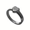 Retro Ring Pure Color Polished Titanium Steel Heart Surface Knuckle Ring Simple Style Multi Sizes Anti-Rust Thumb Ring Lightweight Finger Jewelry