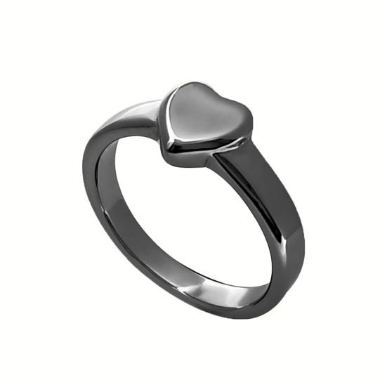 Retro Ring Pure Color Polished Titanium Steel Heart Surface Knuckle Ring Simple Style Multi Sizes Anti-Rust Thumb Ring Lightweight Finger Jewelry