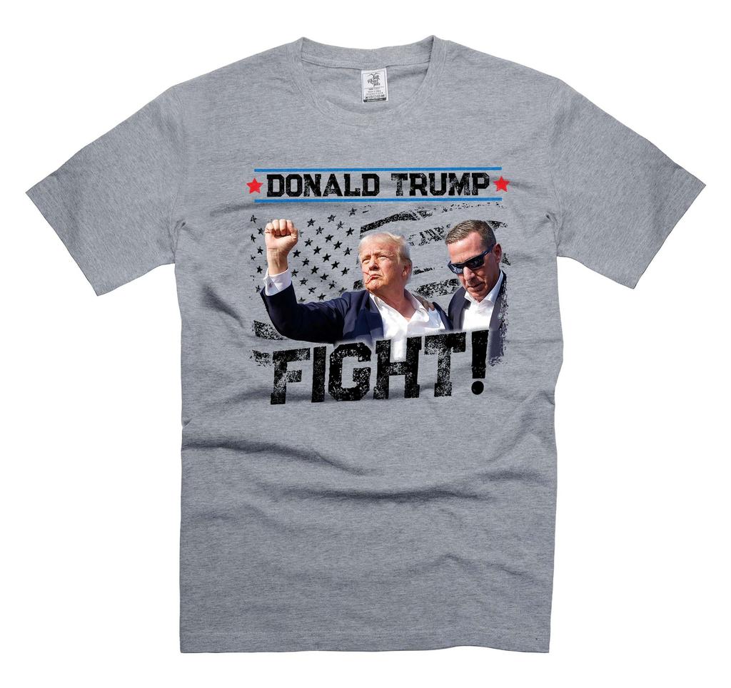 Футболка Дональда Трампа Fight Shirt Футболка с митинга в Пенсильвании Футболка с поднятым кулаком Трампа Футболка Трамп 2024