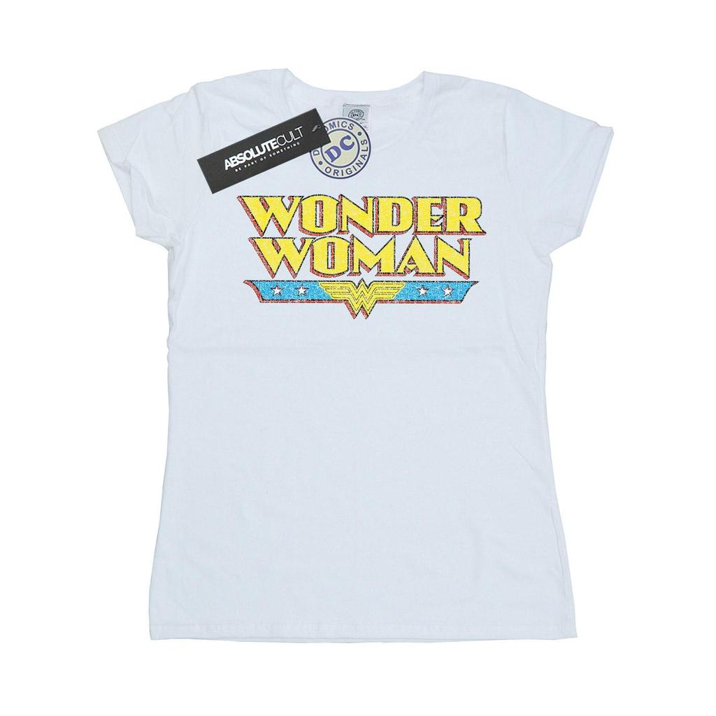 DC Comics Womens/Ladies Wonder Woman Crackle Logo Cotton T-Shirt