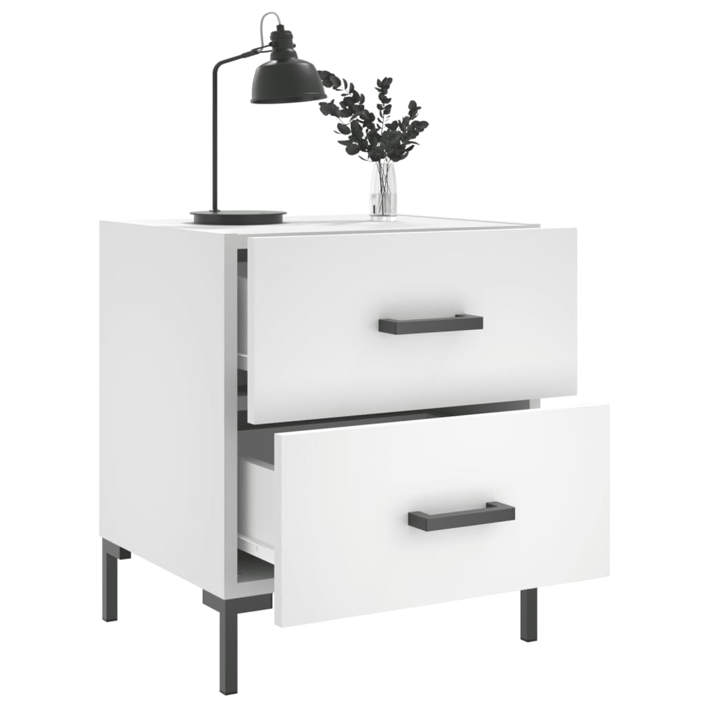 Nightstand White 40 x 35 x 47.5 cm Particleboard