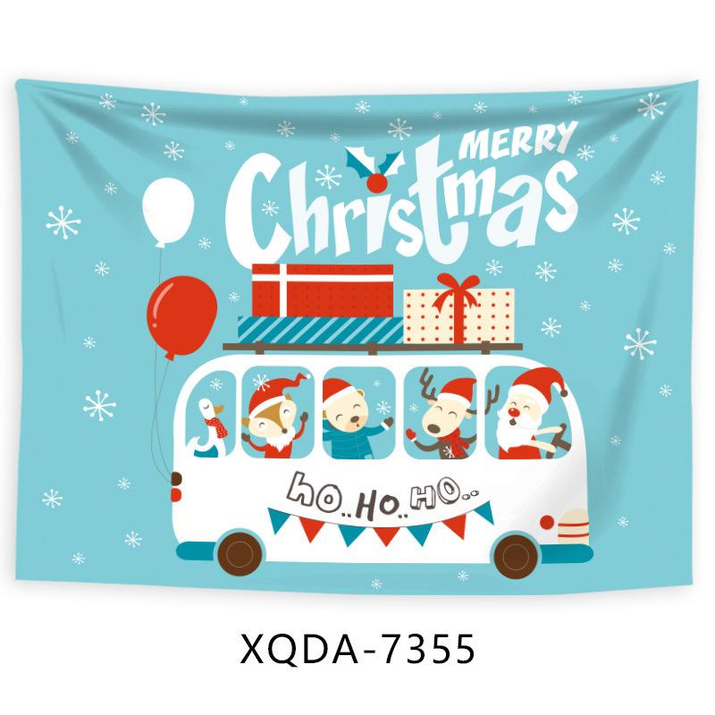 Рождественская Елка Гобелен Санта Клаус Висит Ткани Фон Ткани Рождественская Елка