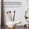 Duck Toothbrush Holder Ceramic Cute Toothbrush Organizer Decorative Cartoon Duck Toothbrush Stand for Bathroom