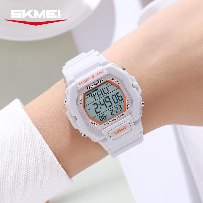SKMEI 2573 Спортивные цифровые часы для мужчин Винтажный модный бренд Студенческие электронные часы Обратный отсчет Светящийся будильник Календарь