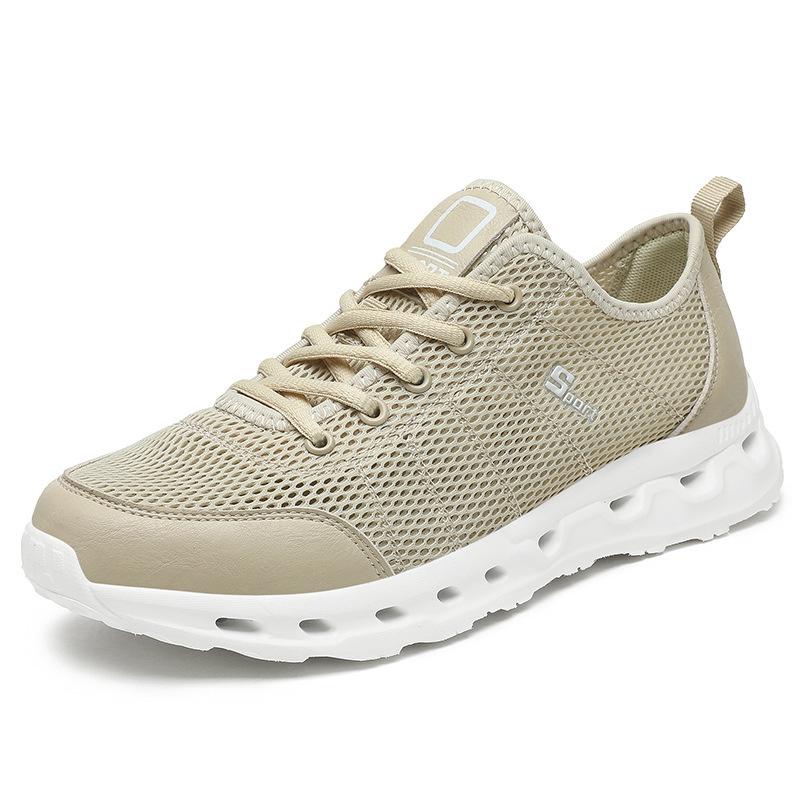 Fashion Men's Comfortable Walking Shoes Cushioned Arch Support Sneakers Breathable Mesh Casual Wear Black Grey