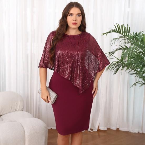 Женское платье-накидка без рукавов с накладными пайетками, облегающее платье-карандаш с пайетками большого размера, женское вечернее платье миди