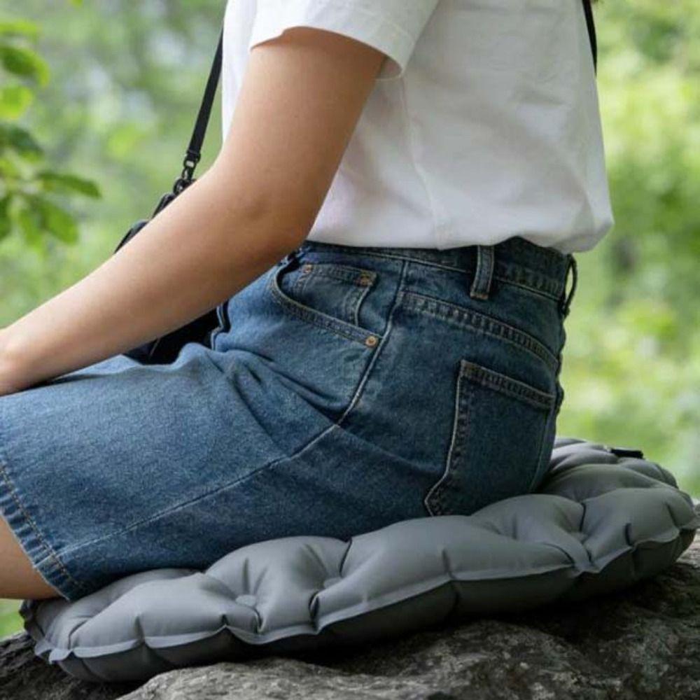 Foldable Inflatable Seat Cushion Waterproof Camping Chair Pad Travel Chair Cushion Camping