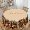 1 Piece, Charming Scarecrow With Autumn Harvest Tablecloth, Rustic Grid And Farmhouse Atmosphere, Pumpkin, Sunflower