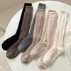 Women Girls Knee High Long Socks Thick Winter Warm Cotton Cable Knit Stockings