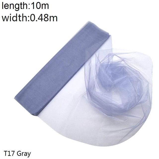 New 5/10m Tulle Wedding Organza Roll Sheer Crystal Organza Fabric for Wedding Decoration Mariage Yarn Birthday Event Party Suppl