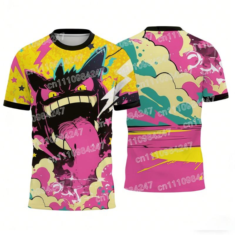 2026 New Pokemon Pikachu T-Shirts Casual Short Sleeve Tees for Mom Dad Kids Unisex Parent-Child Couple Tops Summer Streetwear